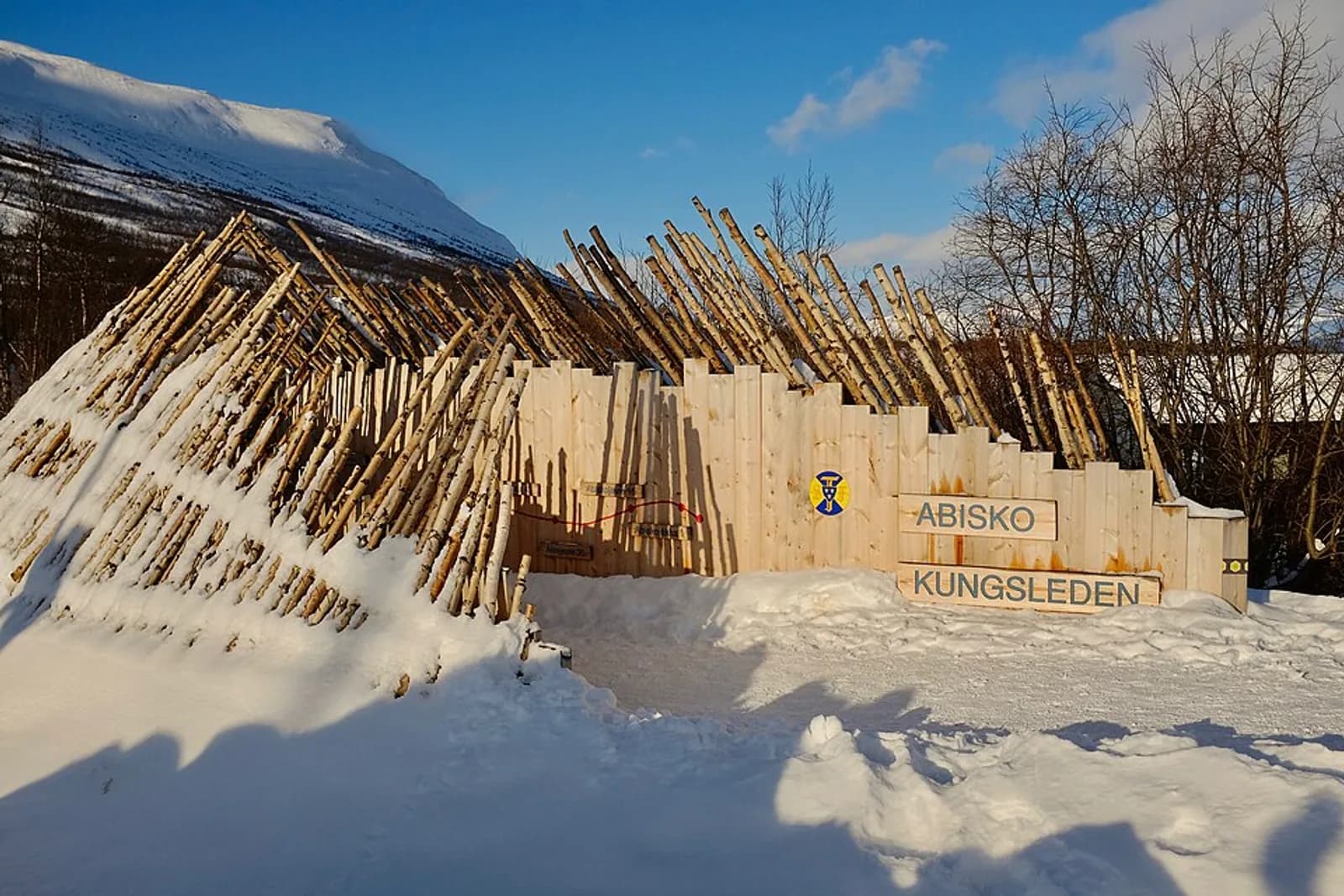 The starting point of King's Trail (Kungsleden) in Abisko National Park, Sweden. The trail is approximately 440 kilometres (270 mi) long.