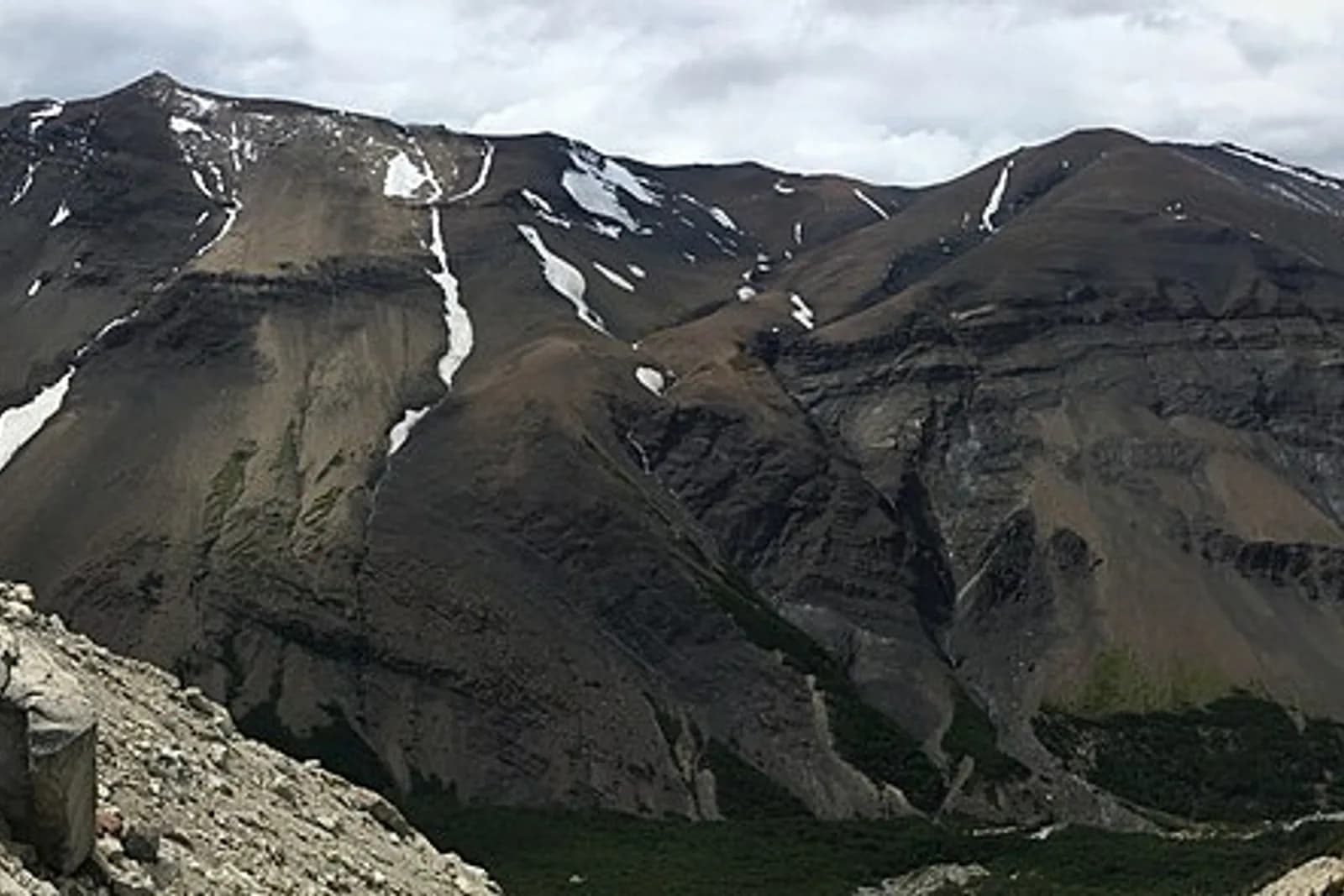 The Ascencio Valley viewed from the trail to the Torres viewpoint in Torres del Paine National Park, Chile.