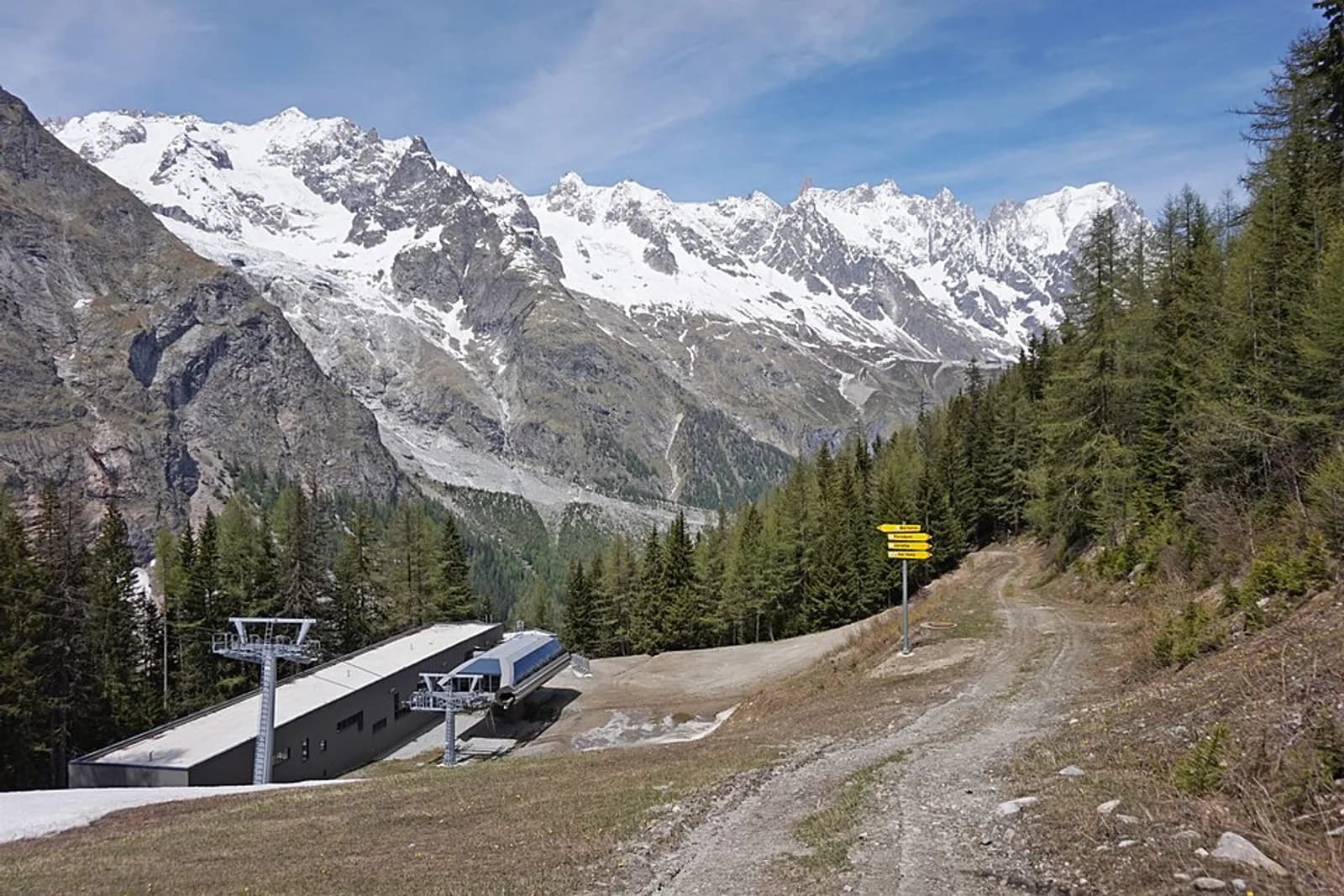 Trail in Italy and Massif du Mont-Blanc.